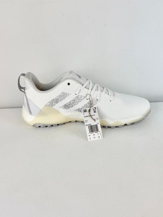 Men\'s 15 Adidas CodeChaos 22 Golf Shoes -Cloud white/Silver Metallic/Gray Two